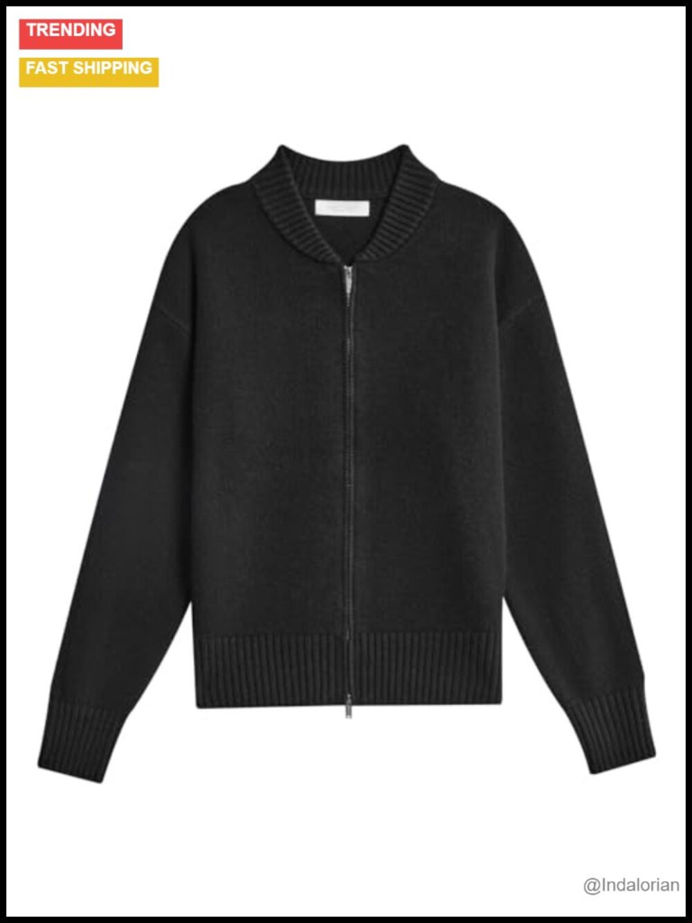 Merino Wool Cardigan Sweater for Women Baseball Collar Winter Knit Jacket with